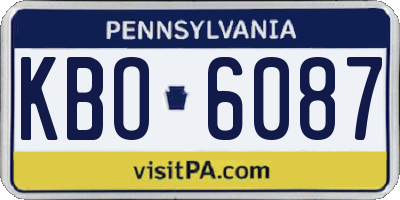 PA license plate KBO6087