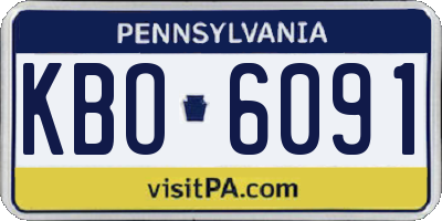 PA license plate KBO6091