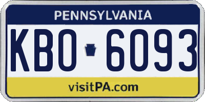 PA license plate KBO6093