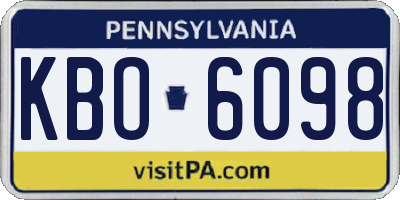 PA license plate KBO6098