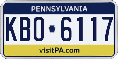 PA license plate KBO6117