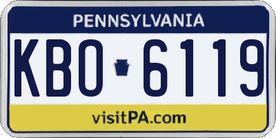 PA license plate KBO6119