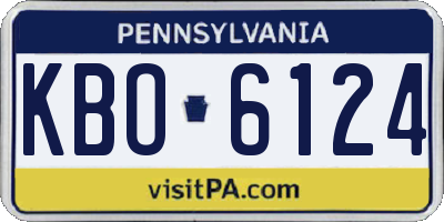 PA license plate KBO6124