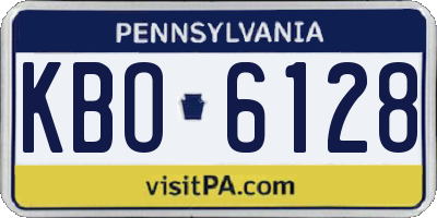PA license plate KBO6128