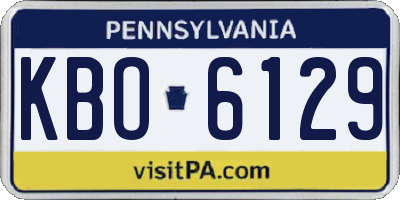 PA license plate KBO6129