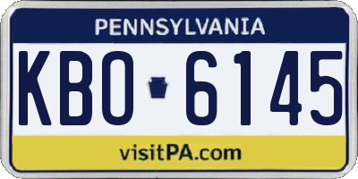 PA license plate KBO6145