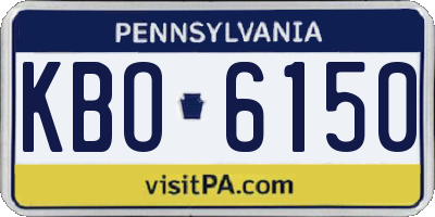 PA license plate KBO6150