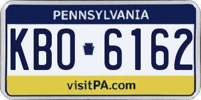 PA license plate KBO6162