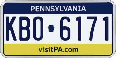 PA license plate KBO6171