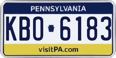 PA license plate KBO6183