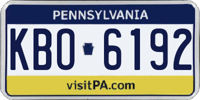 PA license plate KBO6192
