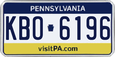 PA license plate KBO6196