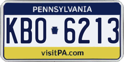 PA license plate KBO6213