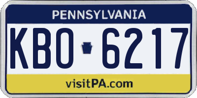 PA license plate KBO6217