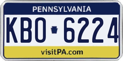 PA license plate KBO6224