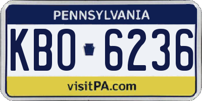 PA license plate KBO6236