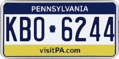 PA license plate KBO6244