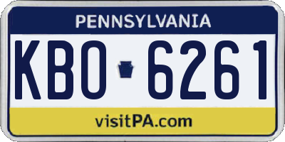 PA license plate KBO6261