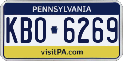 PA license plate KBO6269