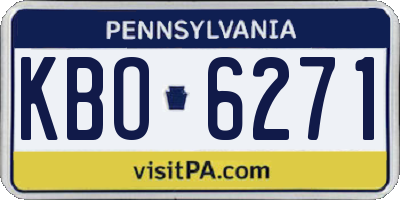 PA license plate KBO6271