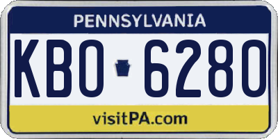 PA license plate KBO6280