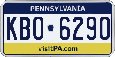 PA license plate KBO6290