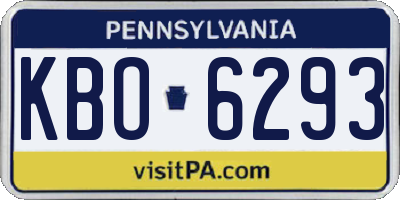 PA license plate KBO6293
