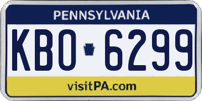 PA license plate KBO6299