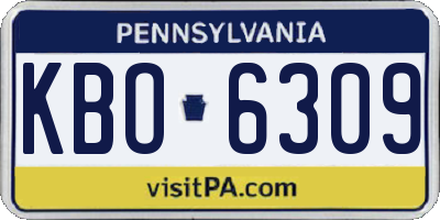 PA license plate KBO6309