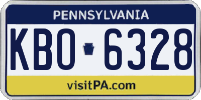 PA license plate KBO6328