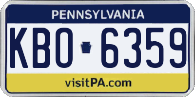 PA license plate KBO6359