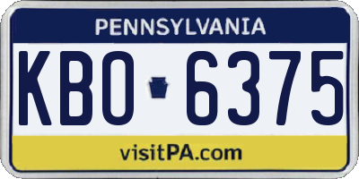 PA license plate KBO6375