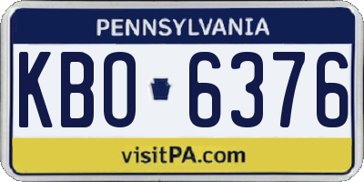 PA license plate KBO6376