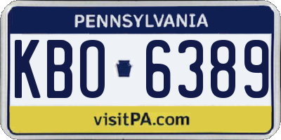 PA license plate KBO6389