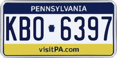 PA license plate KBO6397