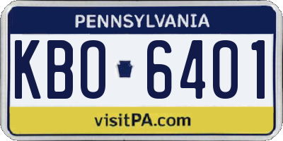 PA license plate KBO6401