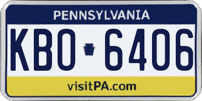 PA license plate KBO6406