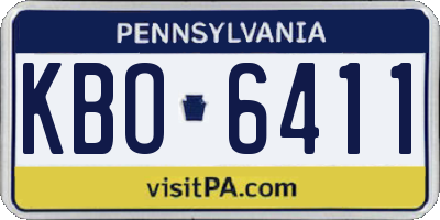 PA license plate KBO6411