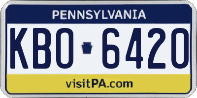 PA license plate KBO6420