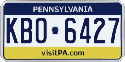 PA license plate KBO6427