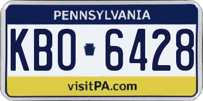 PA license plate KBO6428