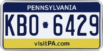PA license plate KBO6429