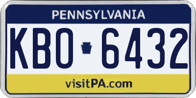 PA license plate KBO6432