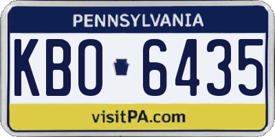 PA license plate KBO6435