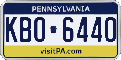 PA license plate KBO6440