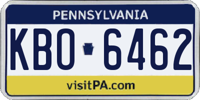 PA license plate KBO6462