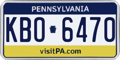 PA license plate KBO6470