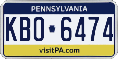 PA license plate KBO6474