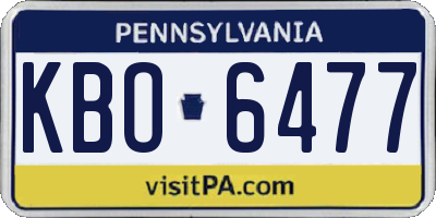 PA license plate KBO6477