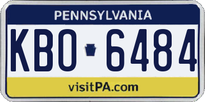 PA license plate KBO6484